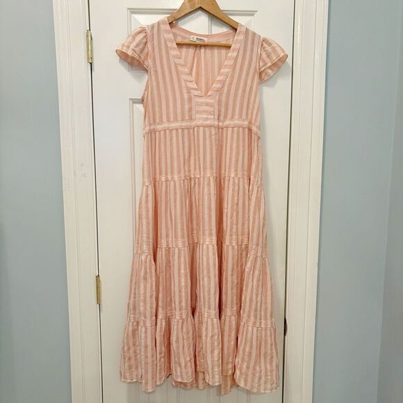 Lemlem Pink Stripe Dress Linen Blend Size Small - Picture 2 of 6